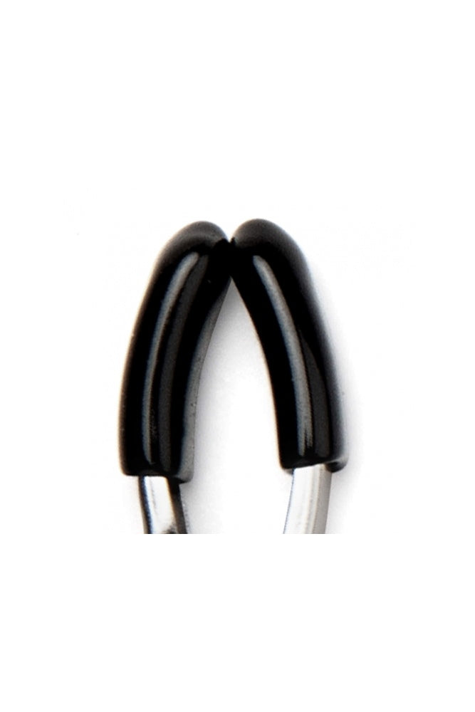 Electric Eel - Lux Fetish - Bell Nipple Clips - Silver/Black - Stag Shop