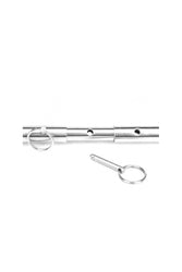 Electric Eel - Lux Fetish - Expandable Spreader Bar with Detachable Leatherette Cuffs - Silver/Black - Stag Shop
