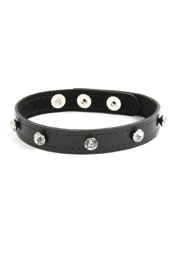 Ego Driven - Suede Lined Choker with Gems - Black - Stag Shop