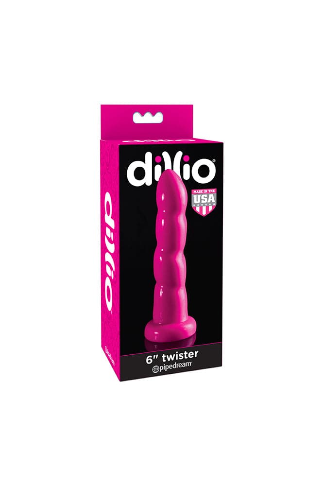 Pipedream - Dillio - Twister Ribbed Dildo - 6 inch - Pink - Stag Shop