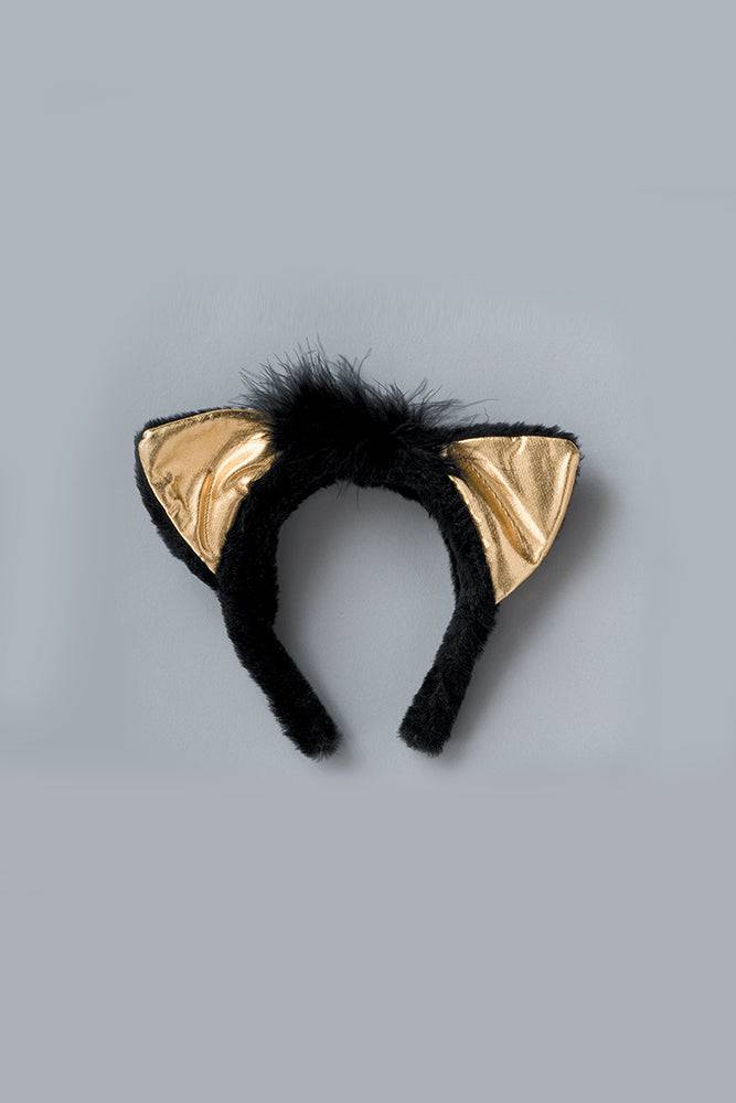 Forum Novelties - Cat Ear Headband - Black/Gold - Stag Shop