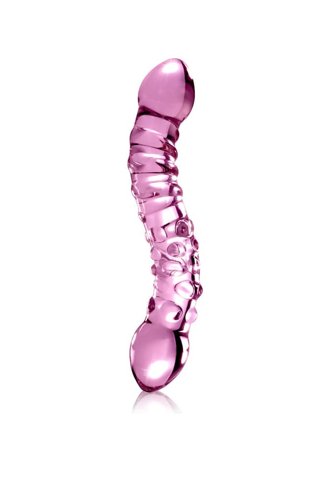 Pipedream - Icicles - No. 55 - Double Ended Textured Glass Dildo - Pink - Stag Shop