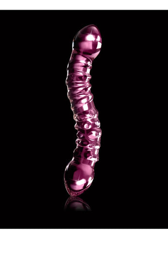 Pipedream - Icicles - No. 55 - Double Ended Textured Glass Dildo - Pink - Stag Shop
