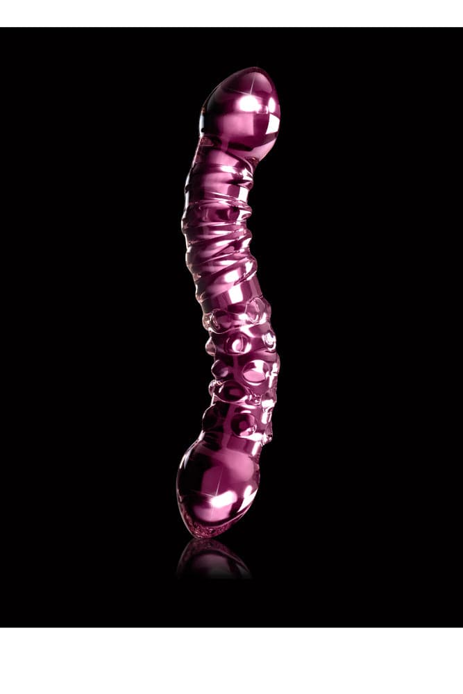 Pipedream - Icicles - No. 55 - Double Ended Textured Glass Dildo - Pink - Stag Shop