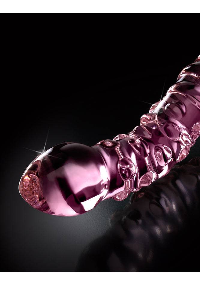 Pipedream - Icicles - No. 55 - Double Ended Textured Glass Dildo - Pink - Stag Shop