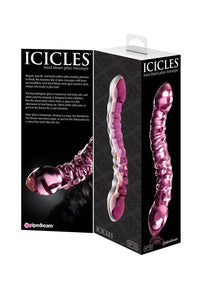 Thumbnail for Pipedream - Icicles - No. 55 - Double Ended Textured Glass Dildo - Pink - Stag Shop
