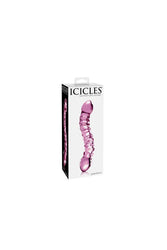 Pipedream - Icicles - No. 55 - Double Ended Textured Glass Dildo - Pink - Stag Shop