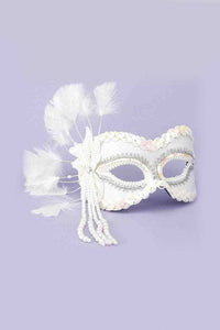 Thumbnail for Forum Novelties - Feathered Masquerade Mask - White - Stag Shop