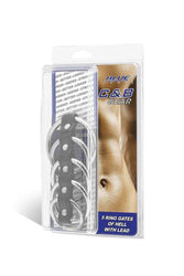 Electric Eel - Blue Line - 5 Ring Metal Gates Of Hell Cock Cage With Lead - Stag Shop