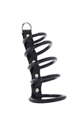 Electric Eel - Blue Line - 5 Ring Rubber Gates Of Hell Cock Cage With Lead - Stag Shop