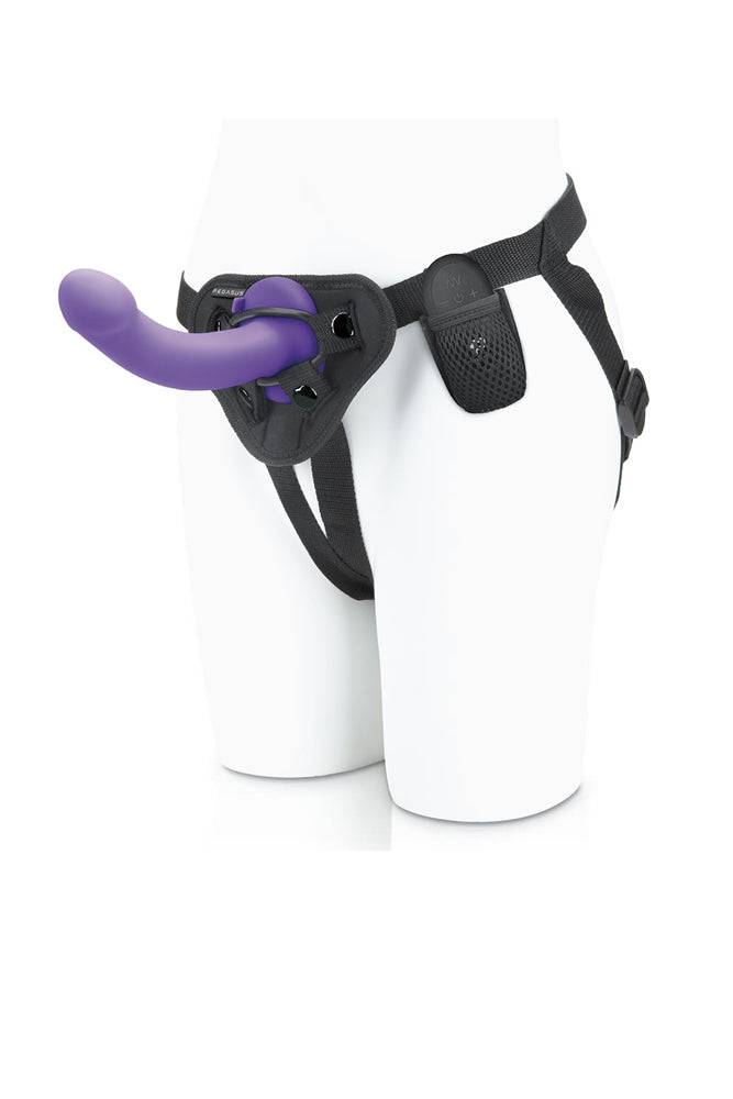 Electric Eel - Pegasus - 6 Inch Curved Vibrating Realistic Peg With Harness - Purple - Stag Shop