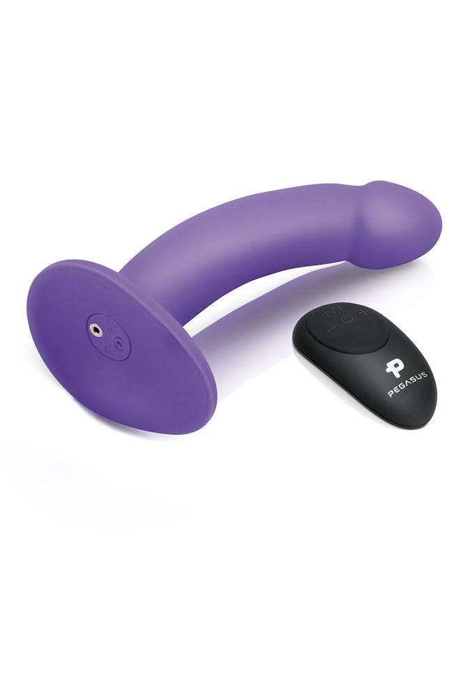 Electric Eel - Pegasus - 6 Inch Curved Vibrating Realistic Peg With Harness - Purple - Stag Shop