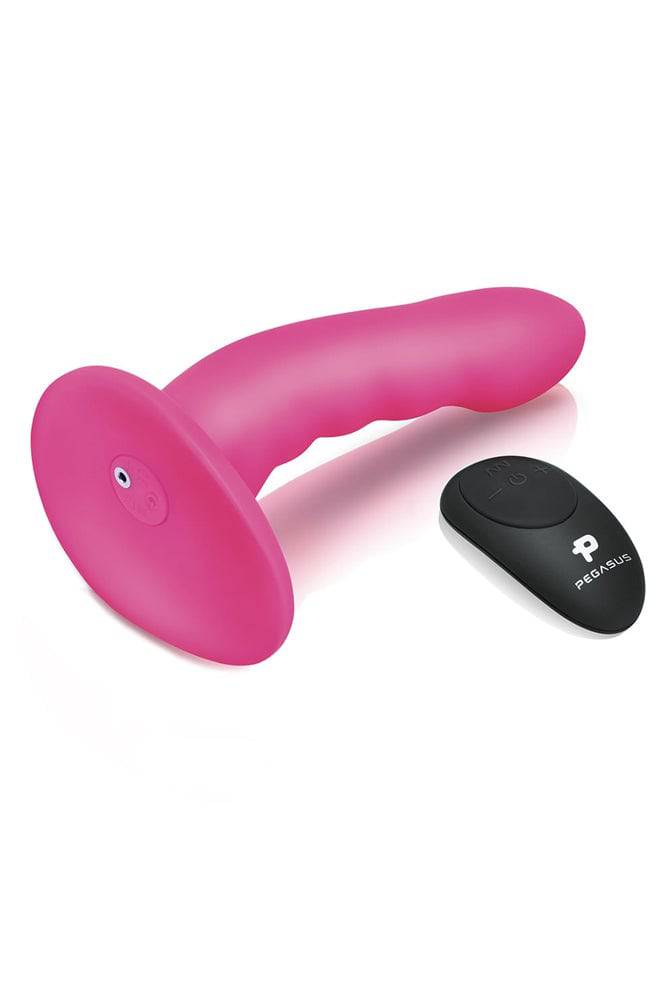Electric Eel - Pegasus - 6 Inch Curved Vibrating Ripple Peg With Harness - Pink - Stag Shop