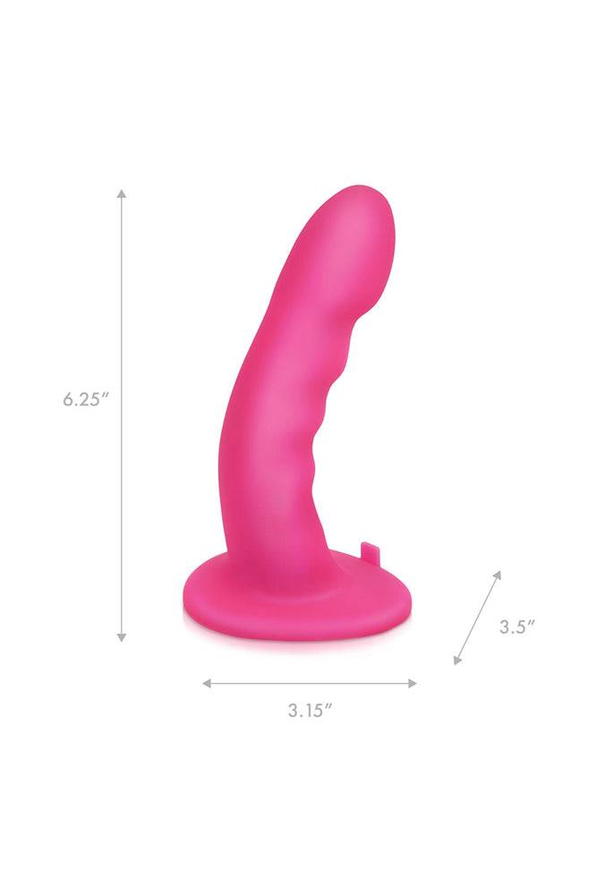 Electric Eel - Pegasus - 6 Inch Curved Vibrating Ripple Peg With Harness - Pink - Stag Shop