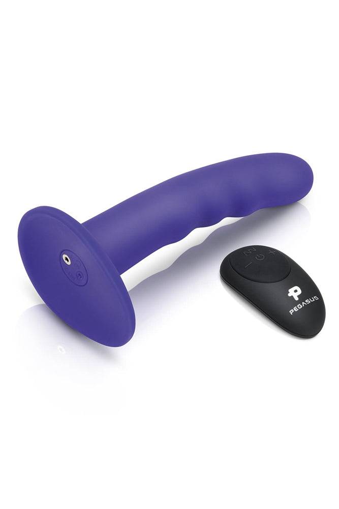 Electric Eel - Pegasus - 6 Inch Curved Vibrating Waved Peg With Harness - Purple - Stag Shop