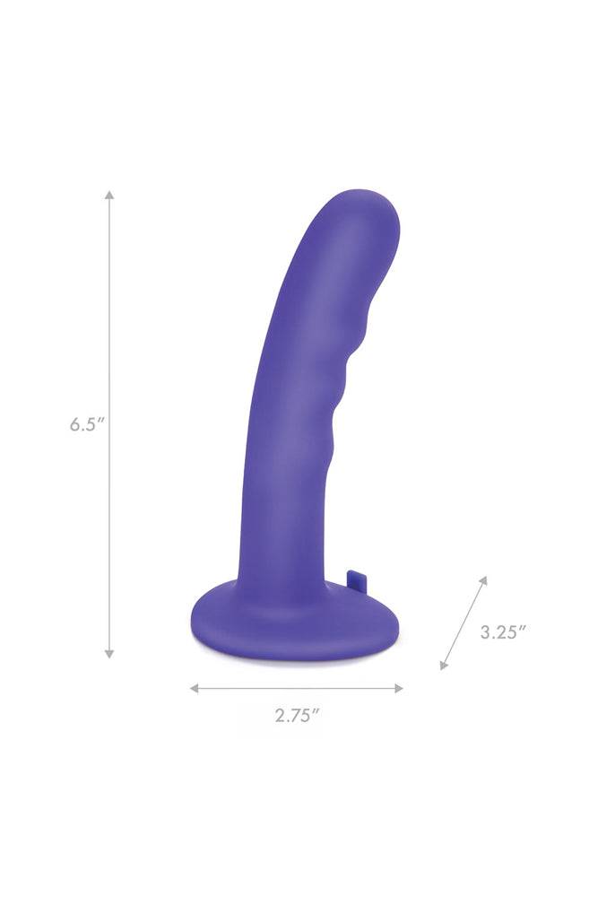 Electric Eel - Pegasus - 6 Inch Curved Vibrating Waved Peg With Harness - Purple - Stag Shop