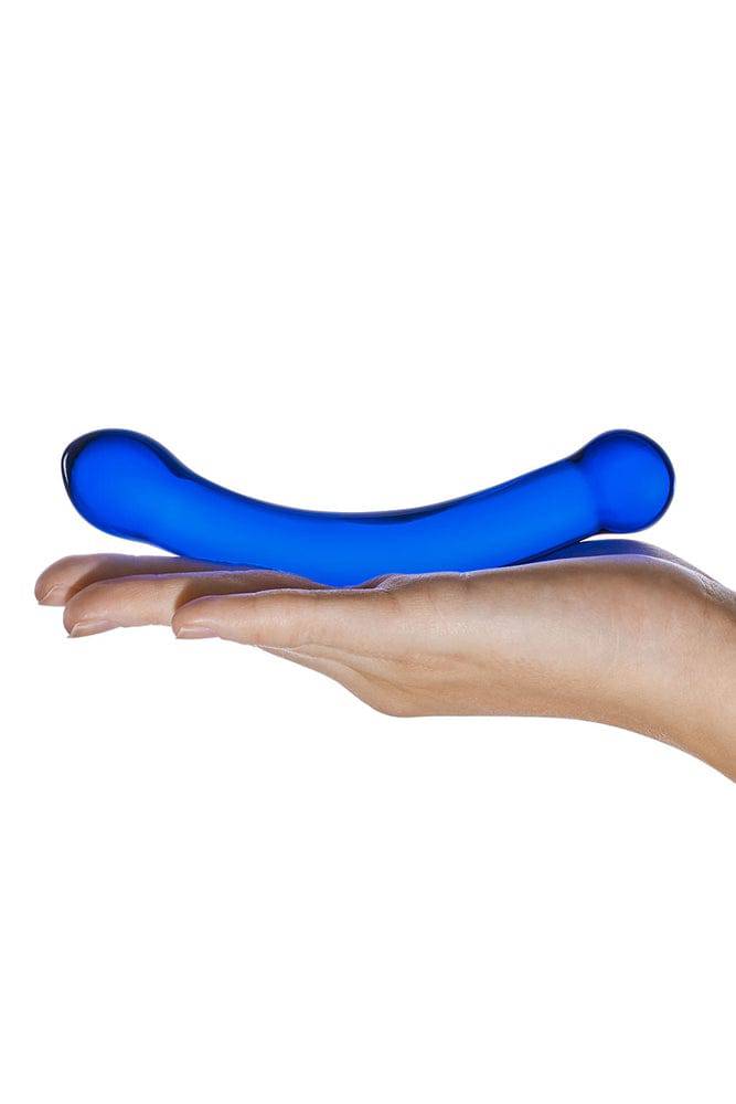 Gläs - 6-inch Curved Glass Dildo - Blue - Stag Shop