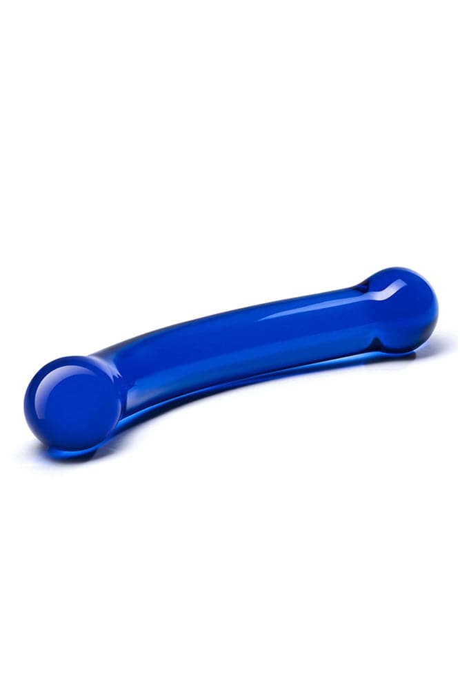 Gläs - 6-inch Curved Glass Dildo - Blue - Stag Shop