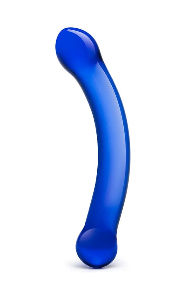 Gläs - Double Ended 6 Curved Glass G-spot Dildo - Blue