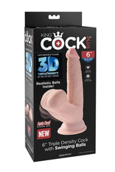 Pipedream - King Cock Plus - 6-inch Triple Density Dildo With Swinging Balls - Stag Shop