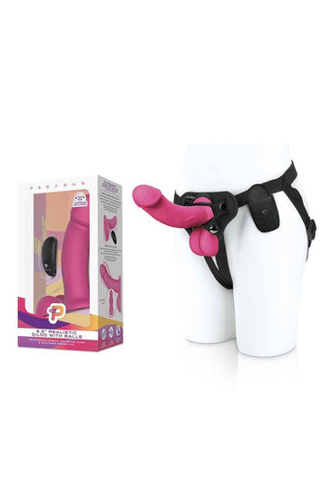 Electric Eel - Pegasus - 6.5 Inch Vibrating Realistic Dildo With Balls & Harness - Stag Shop