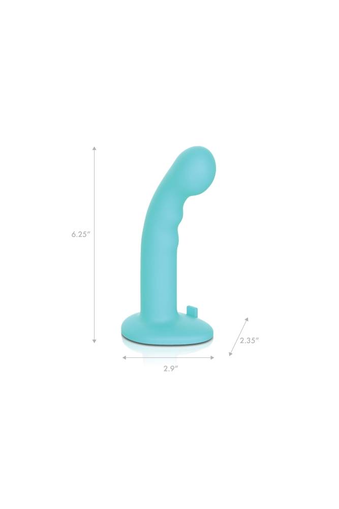 Electric Eel - Pegasus - 6 Inch Curved Vibrating Ripple Peg With Harness - Turquoise - Stag Shop