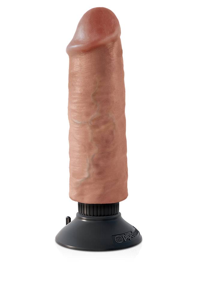 Pipedream - King Cock - Vibrating Realistic Cock - 6 inch - Tan - Stag Shop