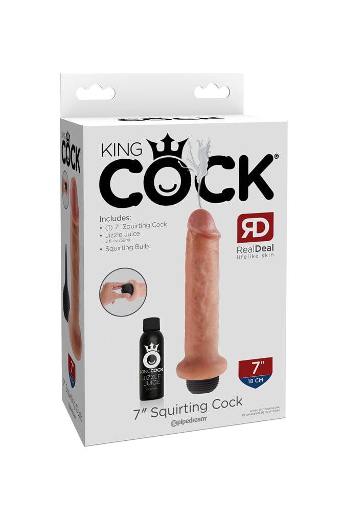 Pipedream - King Cock - Squirting Realistic Cock - 7 inch - Beige - Stag Shop