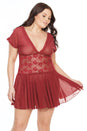 Coquette - 7039X - Chemise - Merlot - OS/XL - Stag Shop