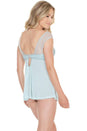 Coquette - 7052 - Babydoll and G-String - Misty Blue/Grey - Stag Shop