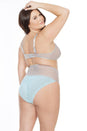 Coquette - 7055X - Bra and Crotchless Panty - Misty Blue/Grey - OS/XL - Stag Shop