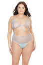 Coquette - 7055X - Bra and Crotchless Panty - Misty Blue/Grey - OS/XL - Stag Shop