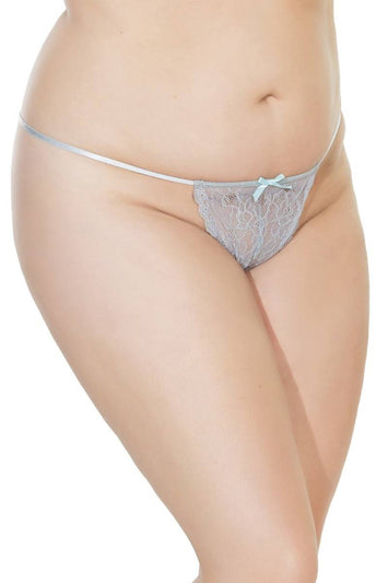 Coquette - 7056X - G-String - Misty Blue/Grey - OSXL - Stag Shop
