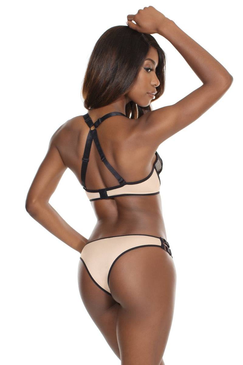 Coquette - 7095 - Bra and Panty  - Nude/Black - Stag Shop