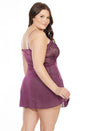 Coquette - 7126X - Babydoll & G-string Set - Plum - OS/XL - Stag Shop