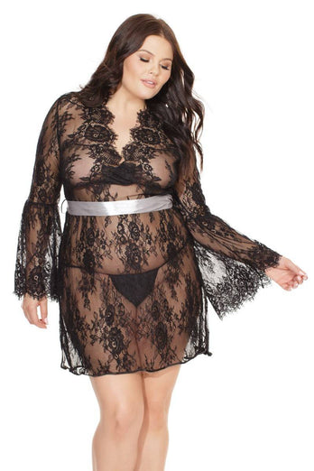 Coquette - 7131X - Chemise - Black/Silver - OS/XL - Stag Shop