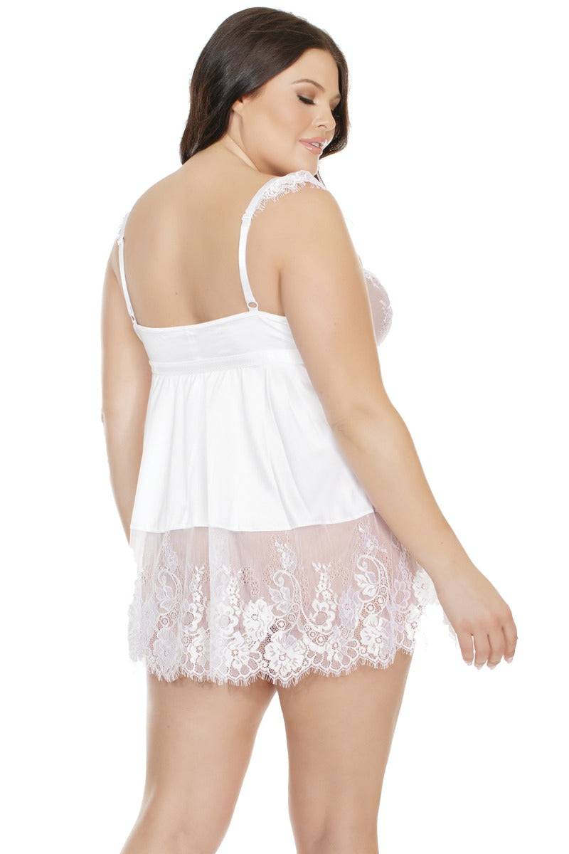 Coquette - 7141X - Babydoll & G-string - White - OS/XL - Stag Shop