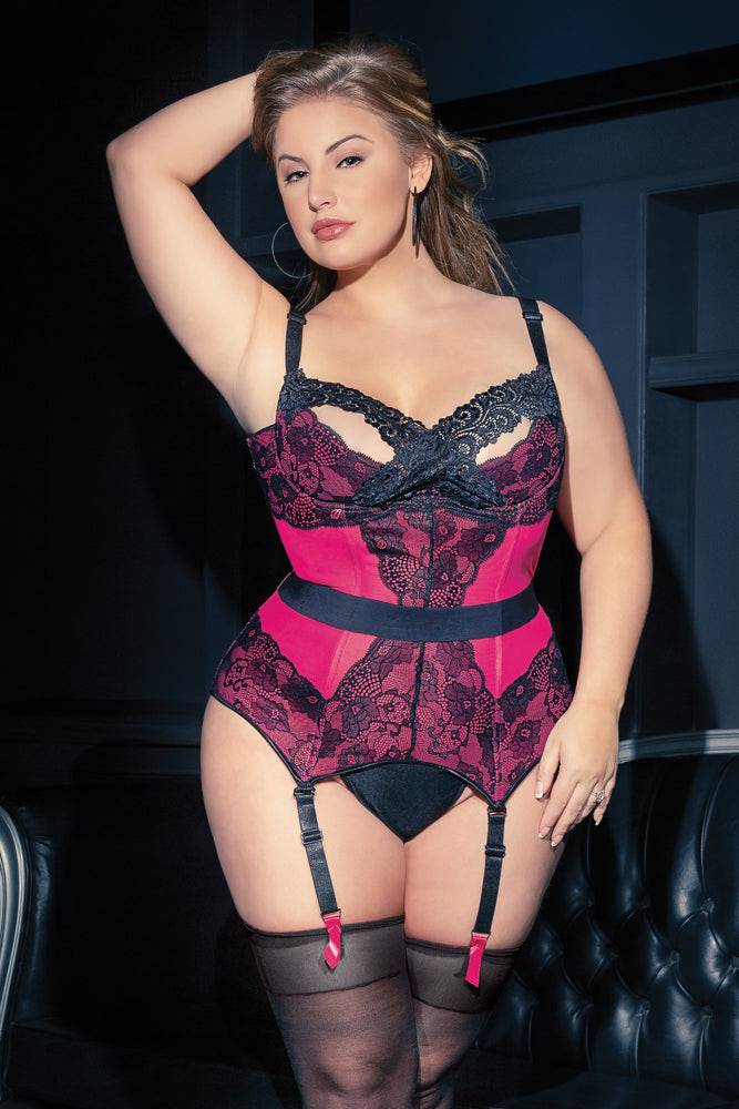 Coquette - 7158 - Bustier - Black/Pink - Stag Shop