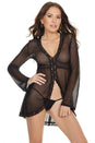 Coquette - 7166 - Babydoll & G-string - Black - OS - Stag Shop