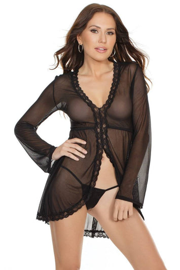 Coquette - 7166 - Babydoll & G-string - Black - OS - Stag Shop