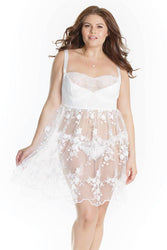 Coquette - 7187 - Babydoll & Thong Set - White - Stag Shop