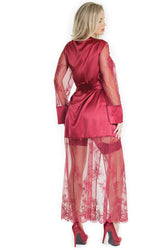 Coquette - 7201 - Long Robe - Merlot - OS - Stag Shop