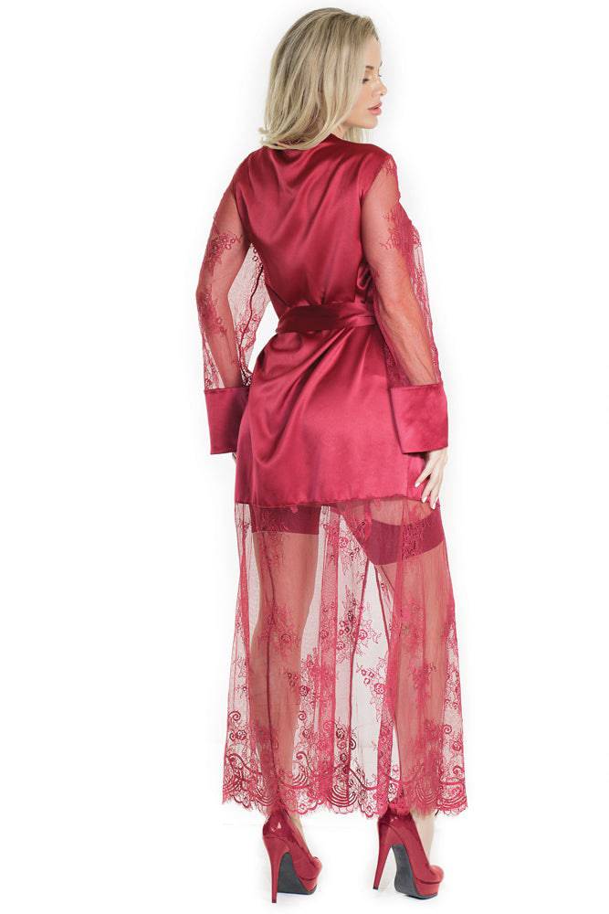 Coquette - 7201 - Long Robe - Merlot - OS - Stag Shop