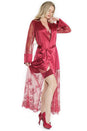 Coquette - 7201 - Long Robe - Merlot - OS - Stag Shop