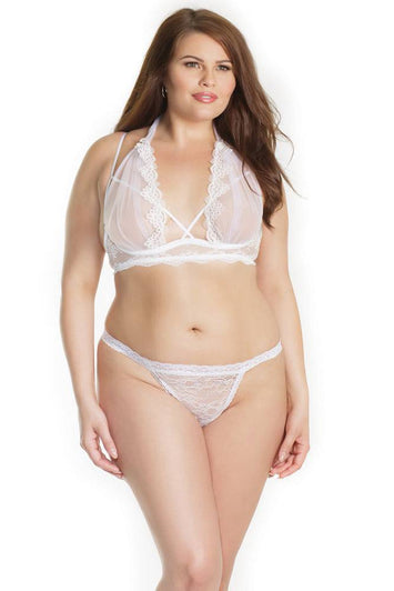 Coquette - 7209X - Bra & Panty Set - White - OSXL - Stag Shop