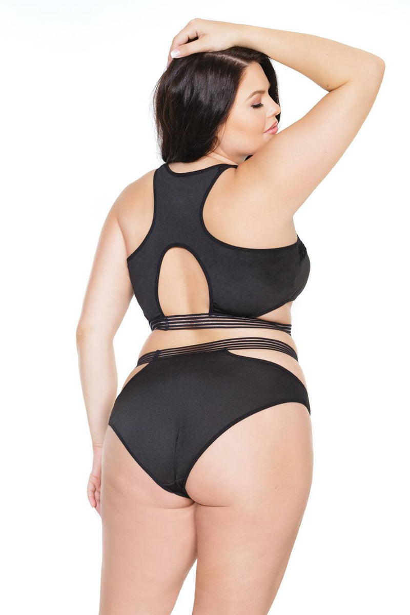 Coquette - 7210X - Bra & Panty Set - Black - OSXL - Stag Shop