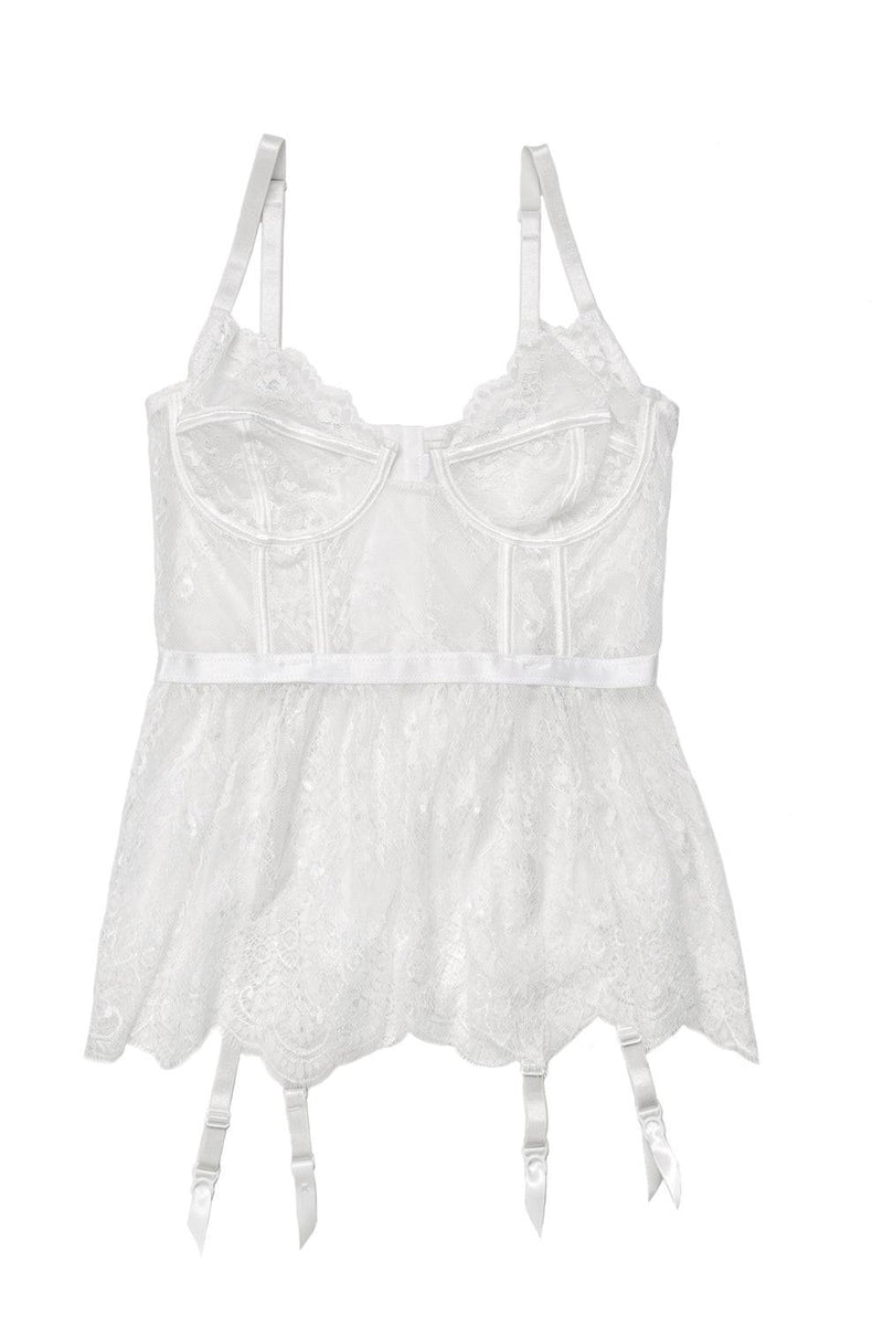 Coquette - 7215 - Peplum Bustier - White - Stag Shop