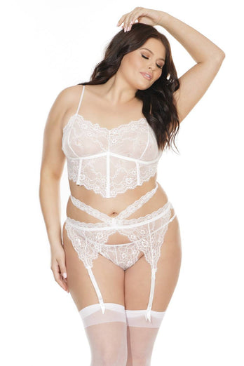 Coquette - 7217 - Bra Garter Belt & G-String Set - Stag Shop