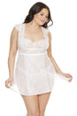 Coquette - 7218X - Babydoll & Thong Set - White - OSXL - Stag Shop