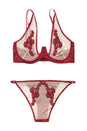 Coquette - 7221 - Bra & Panty Set - Merlot - Stag Shop